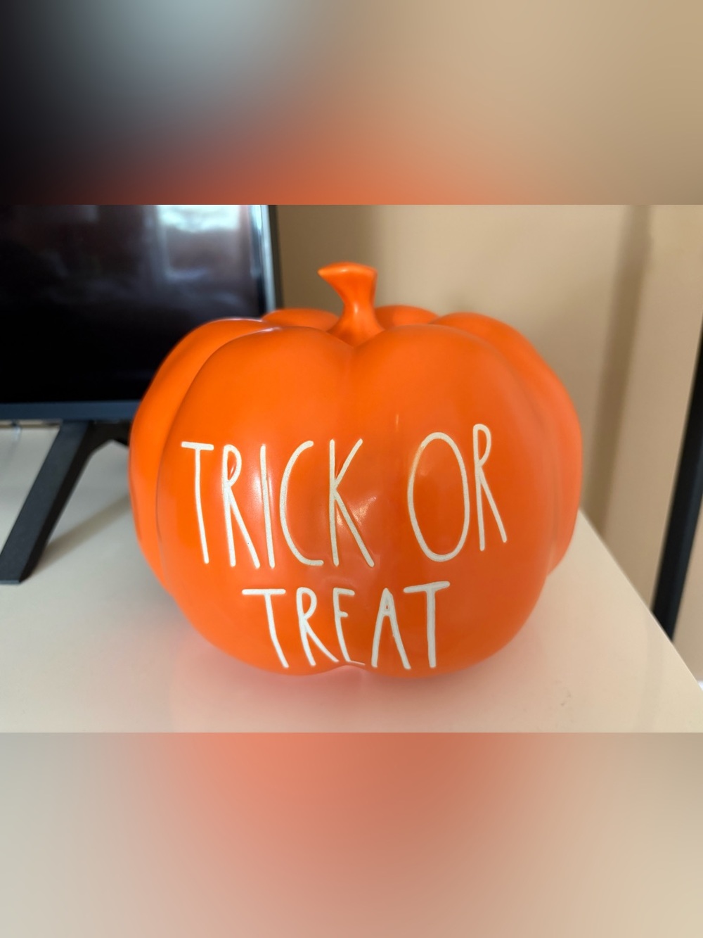 Orange "Trick or Treat" Decorative Pumpkin - Home Accents